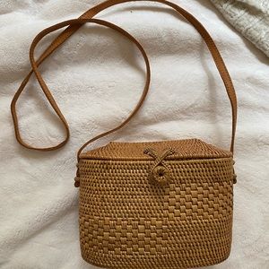 Wicker Small Bucket Purse